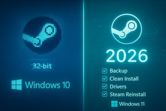 Steam Drops 32 Bit Windows Support By 2026 Upgrade To 64 Bit Windows 85008 