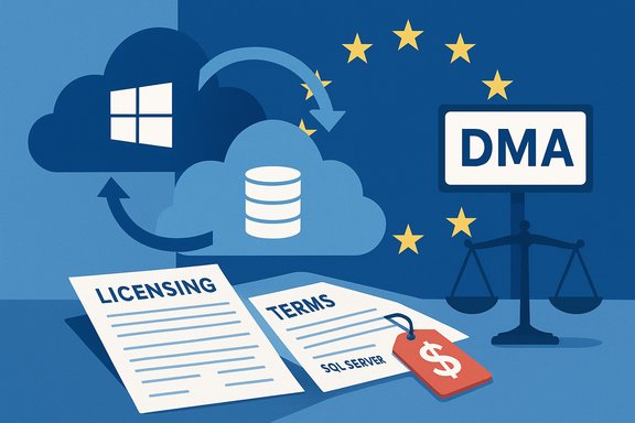 EU DMA rules govern cloud data licensing and terms.