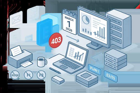 A tech workspace showing a red 403 error badge amid dashboards and servers.