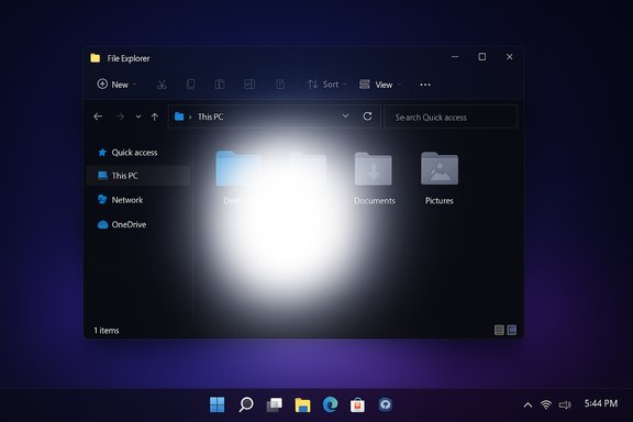 Dark Windows File Explorer on a purple gradient desktop.