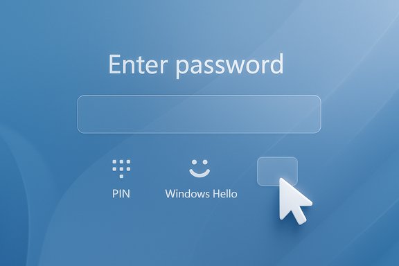 Blue Windows sign-in screen showing Enter password with a password box and PIN/Windows Hello options. Blue Windows sign-in screen showing Enter password with a password box and PIN/Windows Hello options.