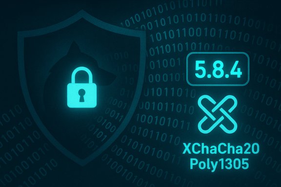 Digital security concept with a shielded lock and XChaCha20-Poly1305 encryption.