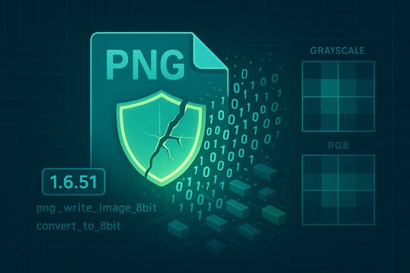 PNG file icon with a cracked shield surrounded by binary digits and color grids.
