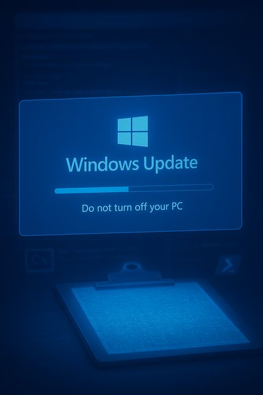Blue Windows Update progress screen displaying 'Do not turn off your PC.'