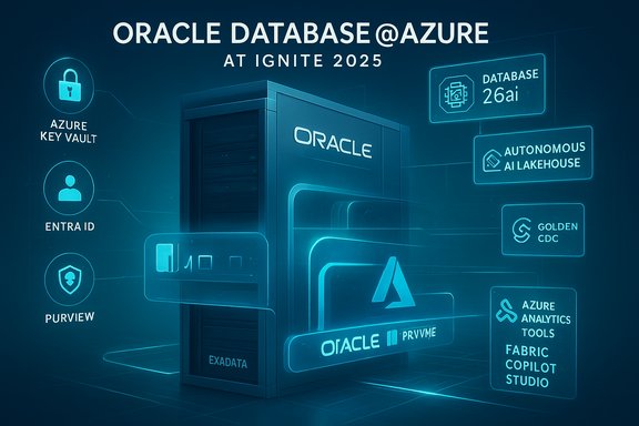 Oracle database on Azure at Ignite 2025 with Autonomous AI Lakehouse and analytics tools.