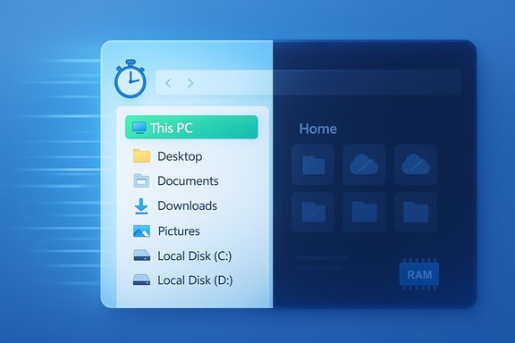 A glowing split-screen shows a Windows Start Menu with This PC highlighted next to a dark Home UI. A glowing split-screen shows a Windows Start Menu with This PC highlighted next to a dark Home UI.