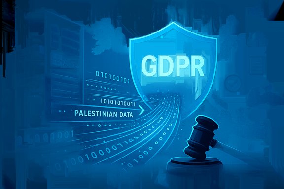 A GDPR shield protects Palestinian data as a judge’s gavel enforces privacy law.