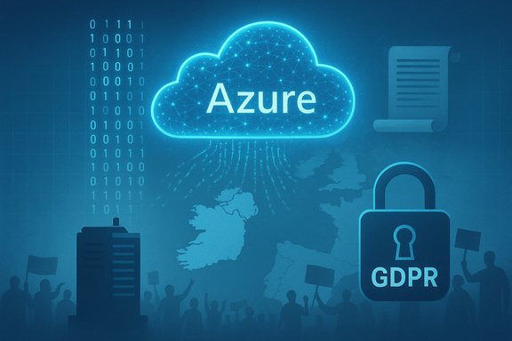 Azure cloud computing under GDPR scrutiny amid data-privacy protests.