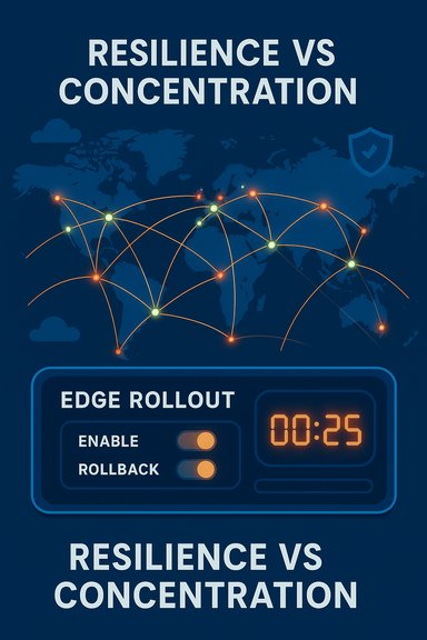 Global network map illustrating resilience vs concentration in edge rollout.