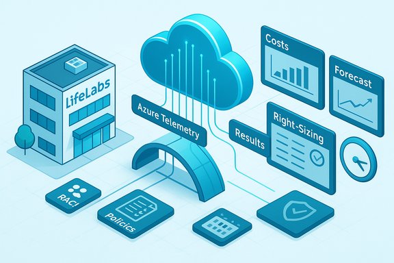 Lifelabs uses Azure Telemetry cloud data for costs, forecast, and right-sizing.