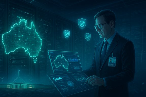 A security analyst monitors global networks on holographic screens in a high-tech data center.