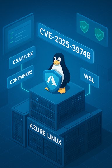 Tux the Linux penguin guards an Azure Linux server stack against CVE-2025-39748.