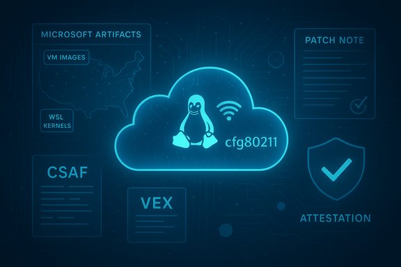 Glowing blue cloud featuring the Linux penguin and cfg80211, amid security icons and artifacts. Glowing blue cloud featuring the Linux penguin and cfg80211, amid security icons and artifacts.