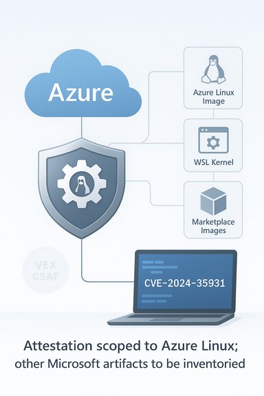 Azure cloud links to Azure Linux Image, WSL Kernel, and Marketplace Images, highlighting CVE-2024-35931.