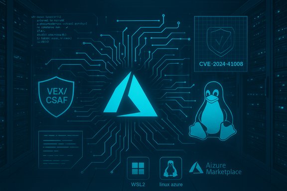 Blue-toned server room wall with circuit patterns and Azure, Linux, Windows, and security logos. Blue-toned server room wall with circuit patterns and Azure, Linux, Windows, and security logos.