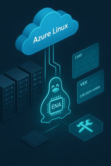 Azure Linux cloud with ENA chip, servers, and security advisories.