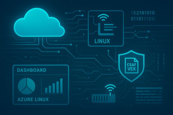 Cloud-Linux tech concept featuring a Linux dashboard and security shield.
