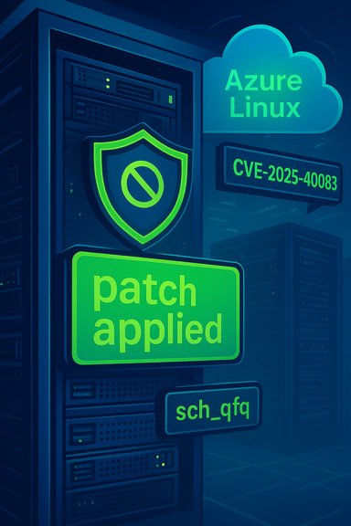 Azure Linux data center servers show patch applied for CVE-2025-40083.