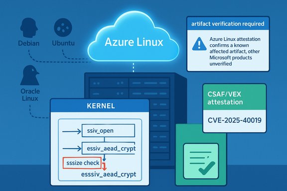 Azure Linux cloud showing kernel workflow and artifact attestation/verification.