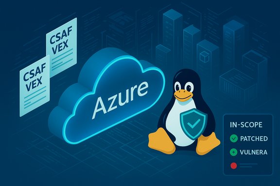 Linux penguin guards an Azure cloud, highlighting patched vulnerabilities on a security dashboard. Linux penguin guards an Azure cloud, highlighting patched vulnerabilities on a security dashboard.