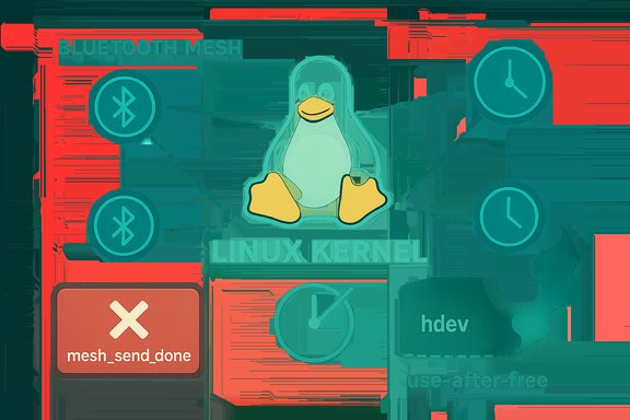 Tux the Linux penguin sits at the center, connected via Bluetooth mesh to clocks and devices.