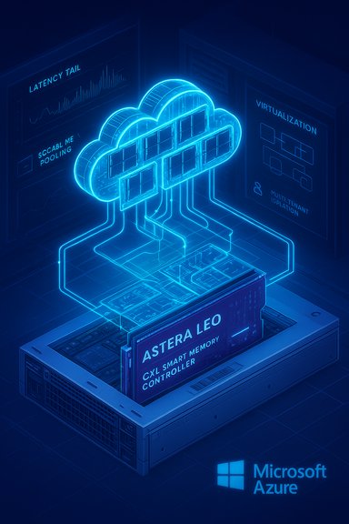 Neon cloud infrastructure above a CXL smart memory controller in an Azure data center.