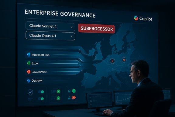 A man reviews an enterprise governance dashboard showing apps and a world map.