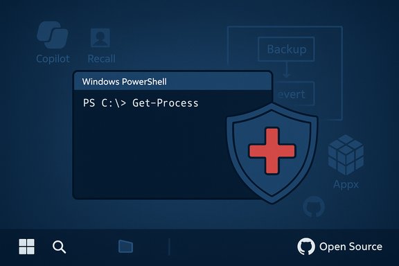Windows PowerShell prompt showing 'PS C:> Get-Process' on a blue, security-themed background. Windows PowerShell prompt showing 'PS C:> Get-Process' on a blue, security-themed background.