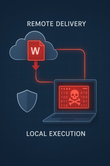 Remote delivery of a Word document malware payload causing local execution.