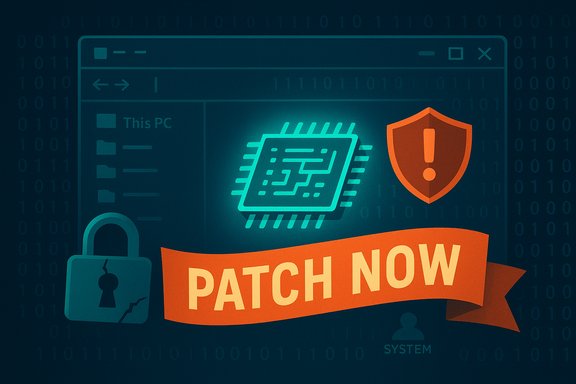 Cybersecurity patch alert: patch now to secure the system.