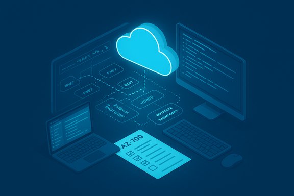 Isometric cloud computing diagram with a glowing cloud and connected devices.