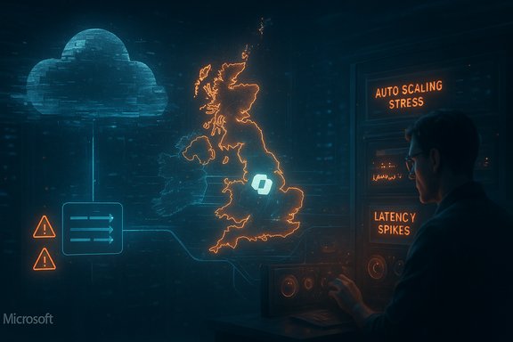 A man monitors a glowing holographic map of Britain with a cloud icon and latency indicators. A man monitors a glowing holographic map of Britain with a cloud icon and latency indicators.