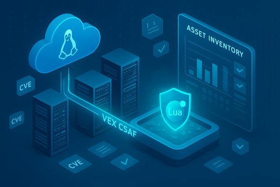 Cloud and server infrastructure featuring a Lua security shield and an asset inventory dashboard.