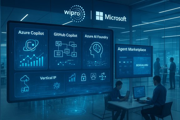 Tech workspace with AI dashboards for Azure Copilot, GitHub Copilot, and Azure AI Foundry.
