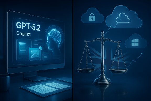 GPT-5.2 Copilot UI on the left; cloud icons and scales of justice on the right. GPT-5.2 Copilot UI on the left; cloud icons and scales of justice on the right.