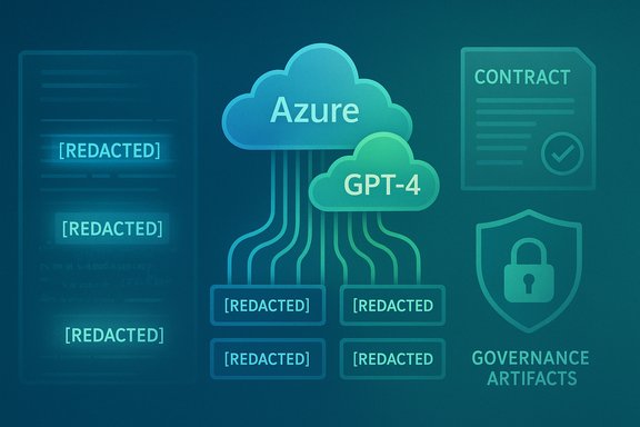 Cloud-based Azure GPT-4 system with redacted documents, contracts, and governance artifacts.