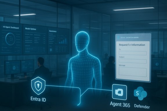 A blue holographic humanoid figure stands in a high-tech security operations center.
