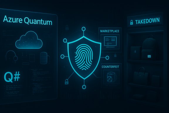 Azure Quantum interface with fingerprint shield and security panels.