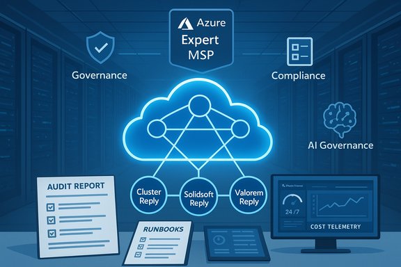 Azure Expert MSP cloud enabling governance, compliance, AI governance, and runbooks with cost telemetry.