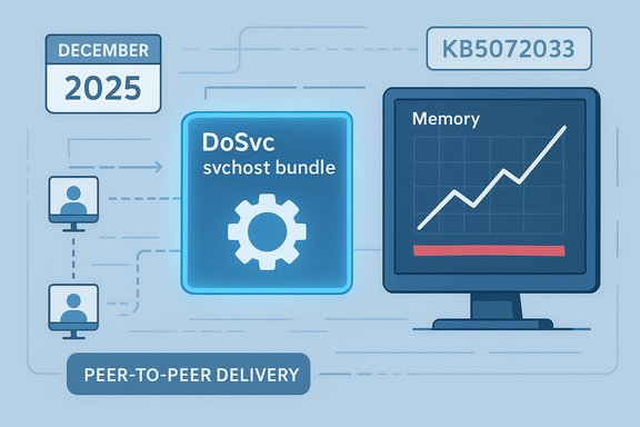 DoSvc svchost bundle enabling peer-to-peer delivery of updates.