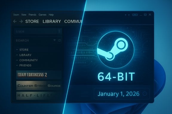 Steam Drops 32 Bit Windows Support 64 Bit Only From Jan 2026 Windows 87879 