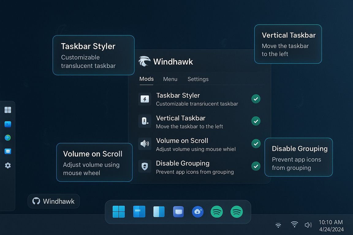 Windhawk: Open Source Mods to Restore Windows 11 Taskbar Control ...