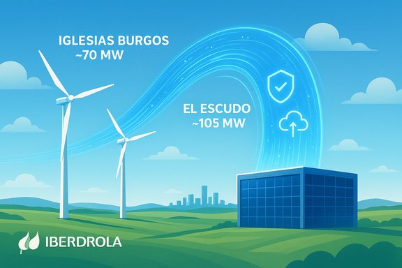 Iberdrola wind/solar projects Iglesias Burgos ~70 MW and El Escudo ~105 MW.