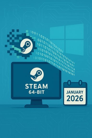 Steam Drops 32 Bit Windows Support 64 Bit Only From Jan 2026 Windows 88066 