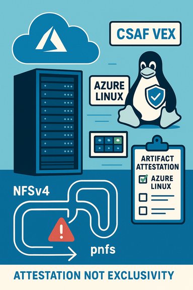 Illustration of cloud services, Azure Linux, and attestation for NFSv4.
