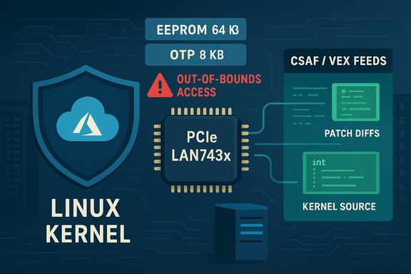 Illustration of the Linux kernel with a PCIe LAN743x controller and patch feeds. Illustration of the Linux kernel with a PCIe LAN743x controller and patch feeds.