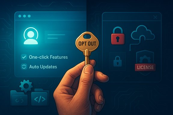 Hand holding an 'OPT OUT' key before a digital privacy interface.