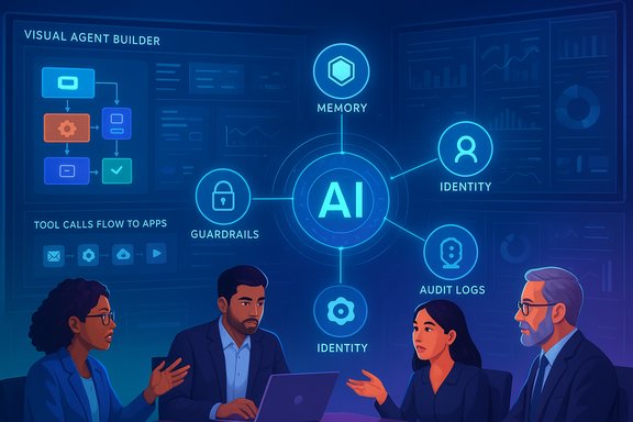 A team designs an AI agent architecture with a central hub and modules like memory and identity.