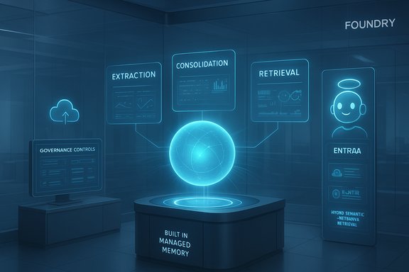 Blue holographic data hub with memory sphere, showing extraction, consolidation, and retrieval. Blue holographic data hub with memory sphere, showing extraction, consolidation, and retrieval.