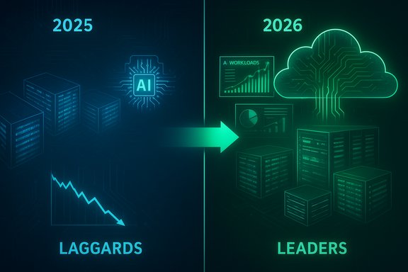 2025 laggards fall behind; 2026 leaders rise with AI and cloud data.